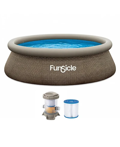 Funsicle 10' x 30" QuickSet Ring Top Above Ground Swimming Pool, Basketweave