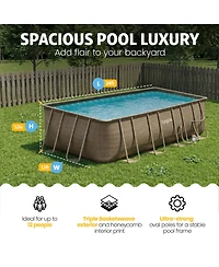 Funsicle 18 Feet Oasis Designer Lap Above Ground Pool with Pump, Triple Basketweave