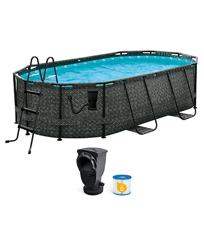 Funsicle 13'11" Oasis Designer Oval Above Ground Pool w/ Pump