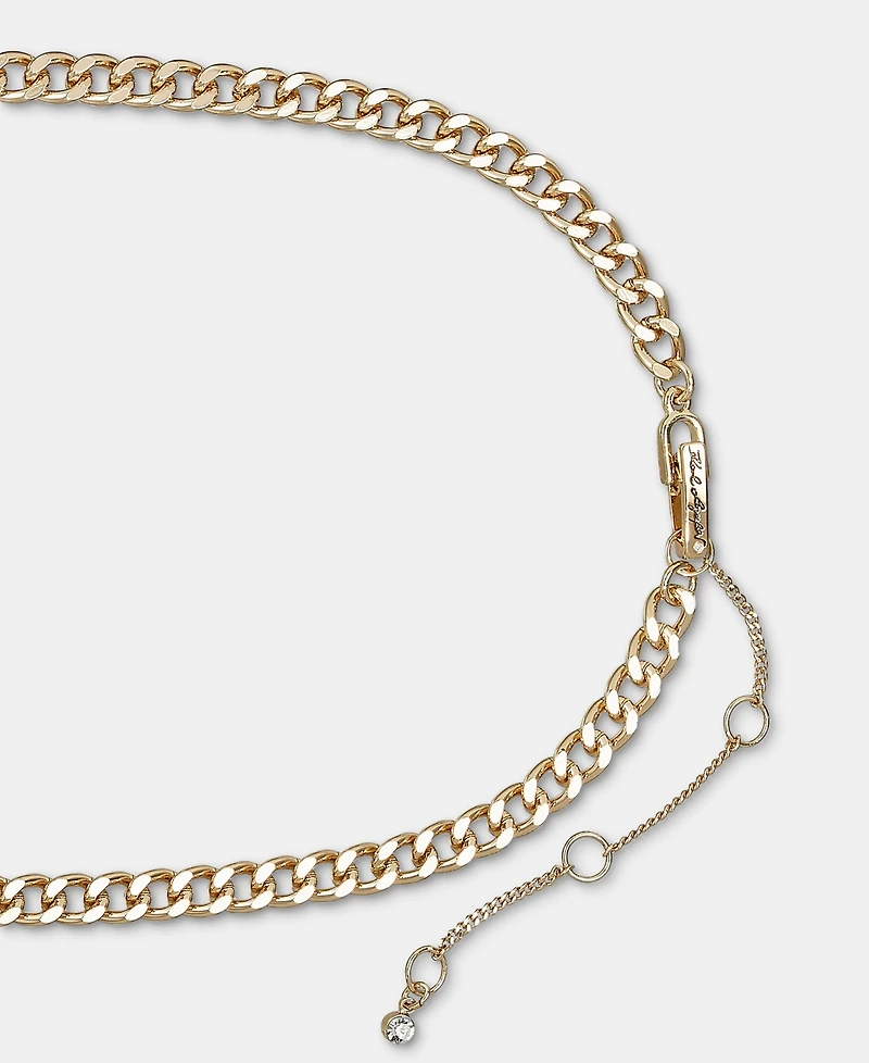 Karl Lagerfeld Paris Crystal Stone Chain Y Necklace, 16" + 3" extender
