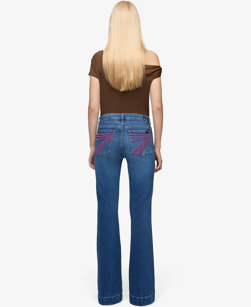 7 For All Mankind Women's Dojo Tailorless Mid-Rise Flare Jeans