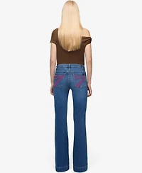7 For All Mankind Women's Dojo Tailorless Mid-Rise Flare Jeans