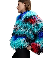Desigual Women's Long Hair Coat Lacroix