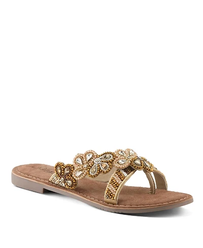 Azura Women's Sweetums Flat Sandal with Suede Upper