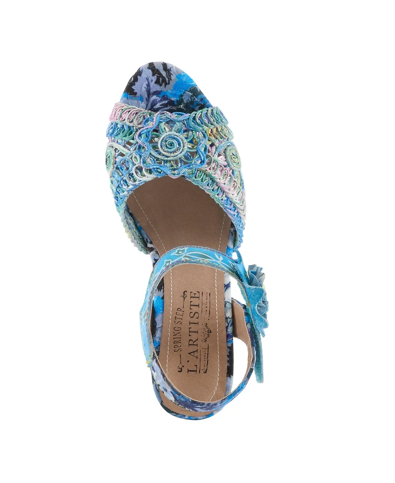 L'Artiste Women's Cosmopleze Strappy Sandal with Knit Upper