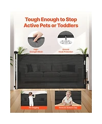 Ruie Retractable Mesh Dog Gate 31.3 inches Tall Extends to 56.3 in Wide