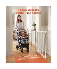 Ruie No Bottom Bar Dog Gate for Stairs 30 Inch High Adjustable 31 to 48 Inch