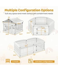 Ruie 6 Panel Foldable Plastic Dog Playpen 24 Inch Indoor Outdoor Pet Fence