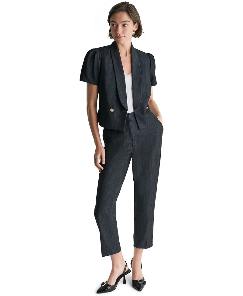 Bcbg Women's Cropped Double-Breasted Draped-Collar Blazer