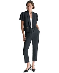 Bcbg Women's Cropped Double-Breasted Draped-Collar Blazer