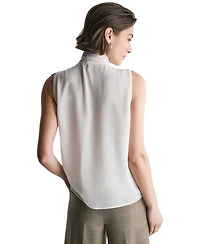 Bcbg Women's Tie Neck Sleeveless Blouse