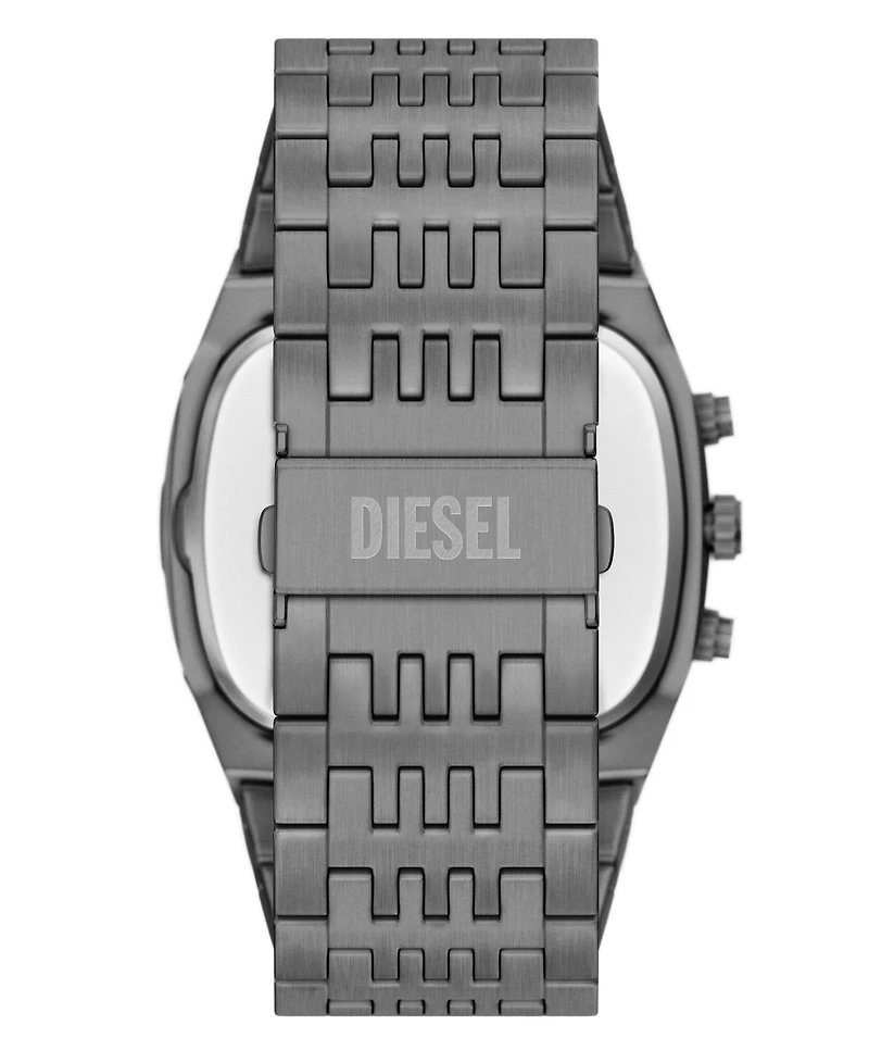 Diesel Men's Spiked Cushion Quartz Chronograph Gunmetal Stainless Steel Watch 45mm
