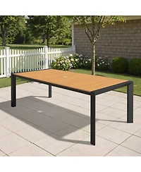 Pellebant Premium Outdoor Patio Aluminum Rectangular Dining Table with Umbrella Hole