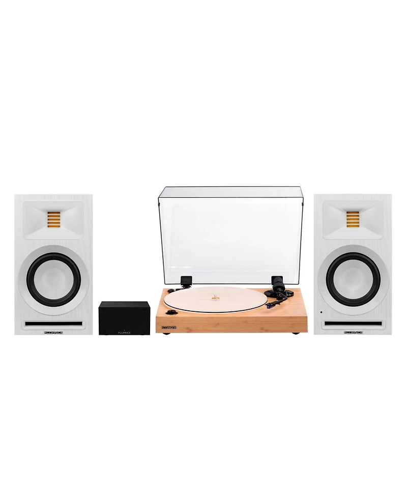 Fluance RT85 Reference-Grade Vinyl Turntable with Ri71 Powered Bookshelf Speakers and Preamp