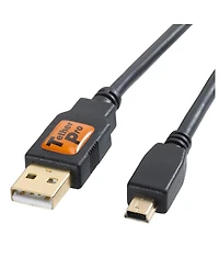 Tether Tools Pro Gold-Plated 15-Foot Usb 2.0 A Male to Mini-b 5 Pin Cable