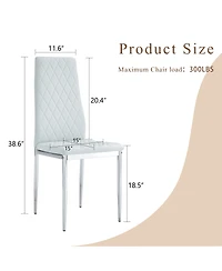 Streamdale Furniture Modern Style Dining Chairs Set of 6 Light Pu with Metal Legs