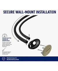 Utopia Alley 45-72" Aluminum Adjustable Wall Mounted Double Curved Shower Rod, Rust-Proof