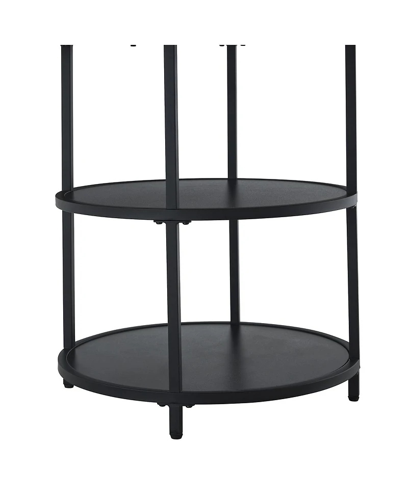 Streamdale 47.3'' Modern Two-Tone Circular Dining Table with Double-Layer Storage