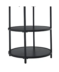 Streamdale 47.3'' Modern Two-Tone Circular Dining Table with Double-Layer Storage