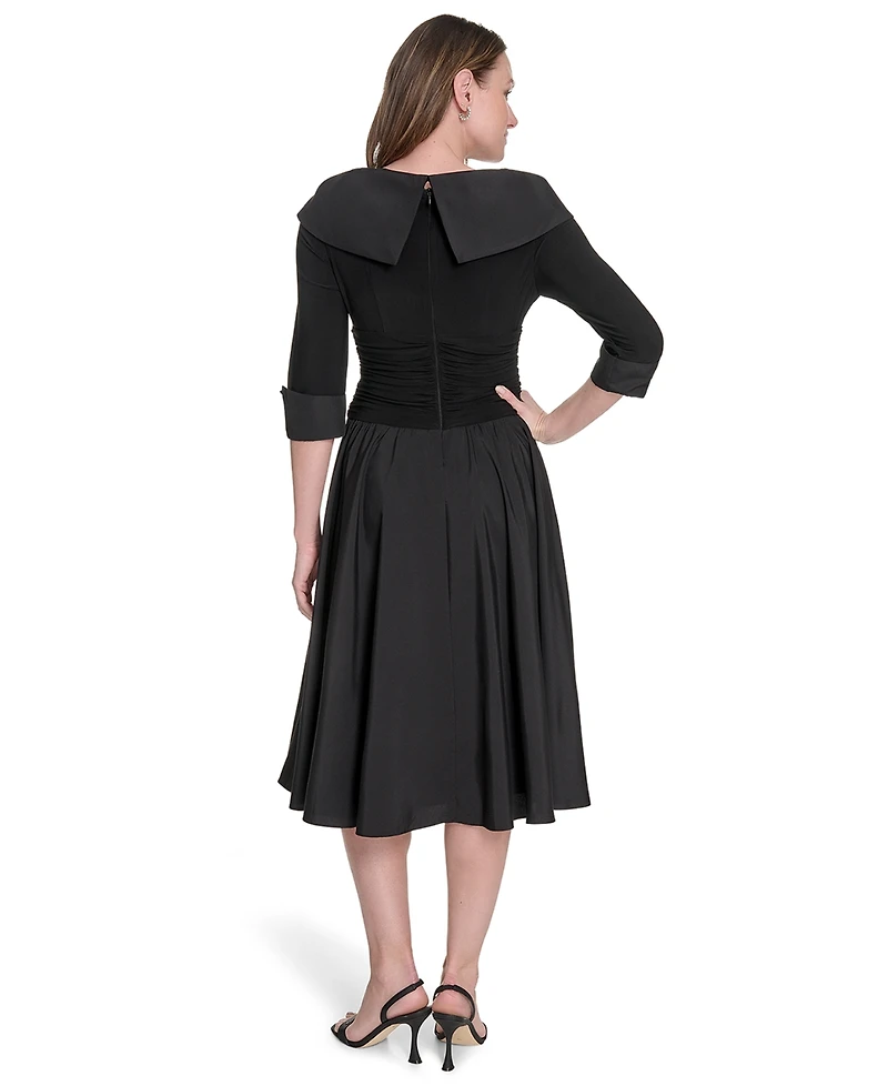Jessica Howard Women's Surplus Bodice Ruched Waist Dress