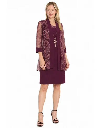 R & M Richards Women's 2-piece Printed Jacket Dress
