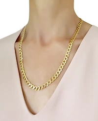 Italian Gold Solid Curb Chain 22" Necklace in 10k Yellow Gold