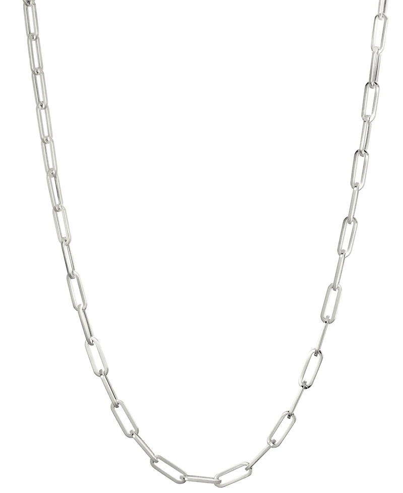 Italian Gold Paperclip Chain 20" Necklace in 10k White Gold