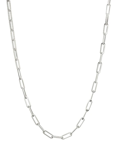 Italian Gold Paperclip Chain 20" Necklace in 10k White Gold