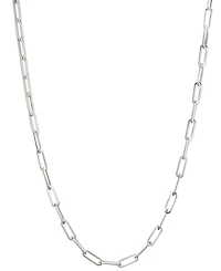 Italian Gold Paperclip Chain 20" Necklace in 10k White Gold