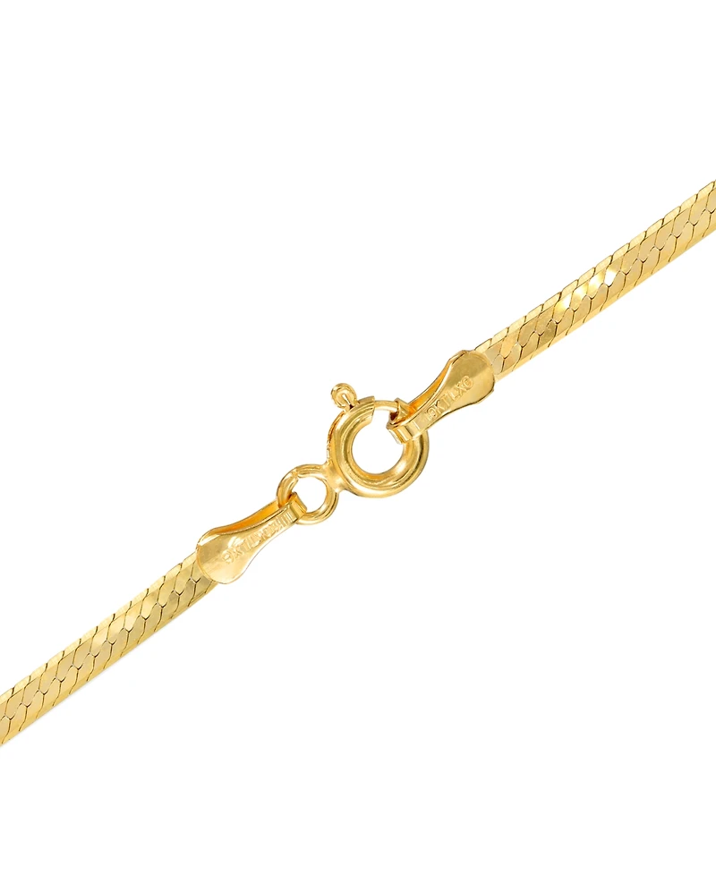 Italian Gold Herringbone Chain 18" Necklace in 10k Yellow Gold