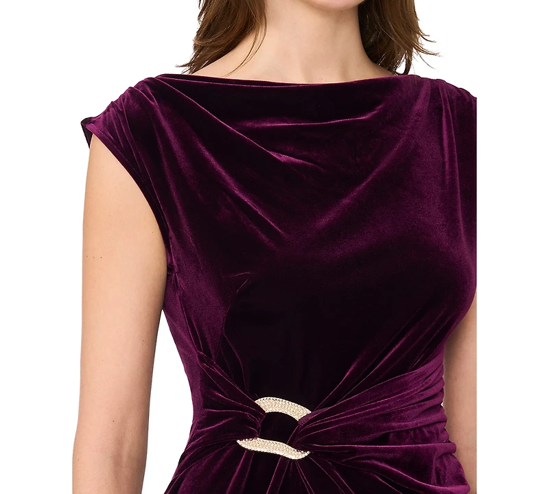 Msk Women's Asymmetrical Shirred-Waist Maxi Dress