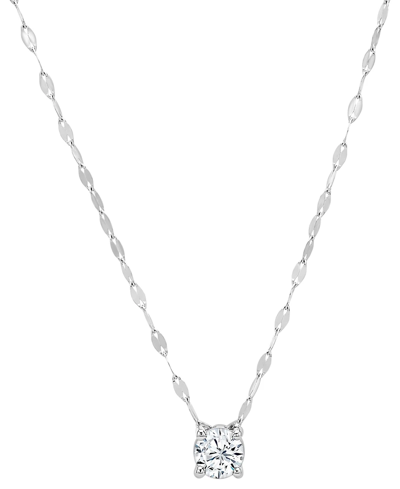 Macy's Lab-Grown White Sapphire (5/8 ct. t.w.) Pendant Necklace in Sterling Silver