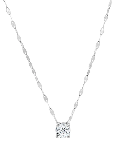Macy's Lab-Grown White Sapphire (5/8 ct. t.w.) Pendant Necklace in Sterling Silver