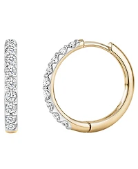 Macy's Lab-Grown White Sapphire (1-1/4 ct. t.w.) Hoop Earrings in 14k Gold-Plated Sterling Silver