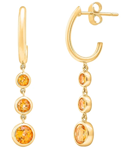 Macy's Citrine (3/4 ct. t.w.) Drop Earrings in 14k Gold Over Sterling Silver