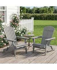 Streamdale Furniture 2-Piece Outdoor Wooden Folding Adirondack Chair Set with Pre-Assembled Back