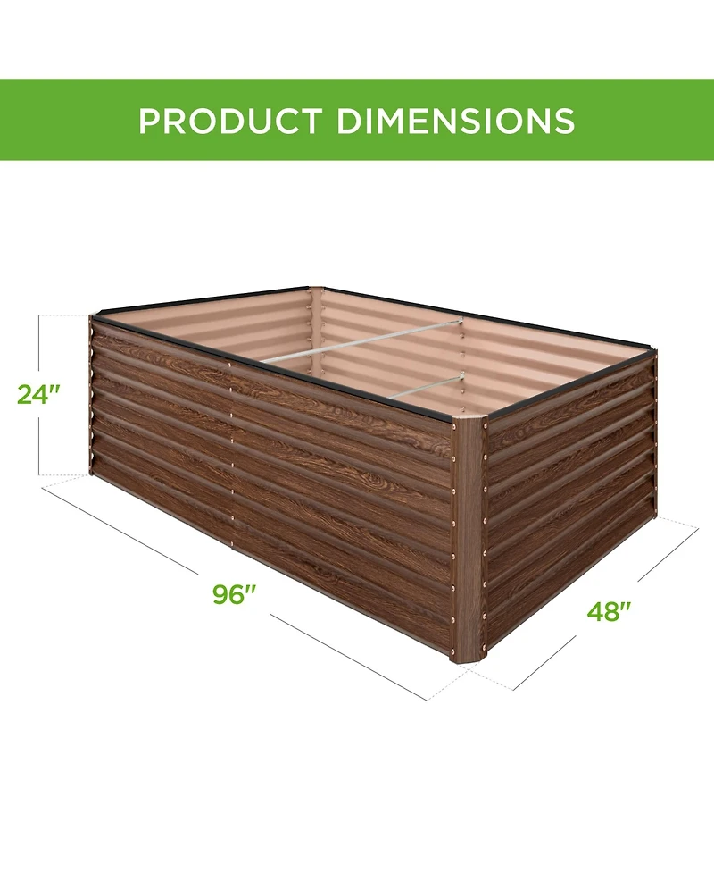 Best Choice Products 8x4x2feet Outdoor Metal Raised Garden Bed for Vegetables Flowers Herbs