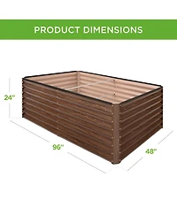 Best Choice Products 8x4x2feet Outdoor Metal Raised Garden Bed for Vegetables Flowers Herbs
