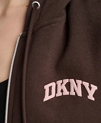 Dkny Sport Women's Puff Varsity Logo Full-Zip Hoodie