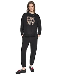 Dkny Sport Women's Stacked Puff Outline Crewneck Sweatshirt