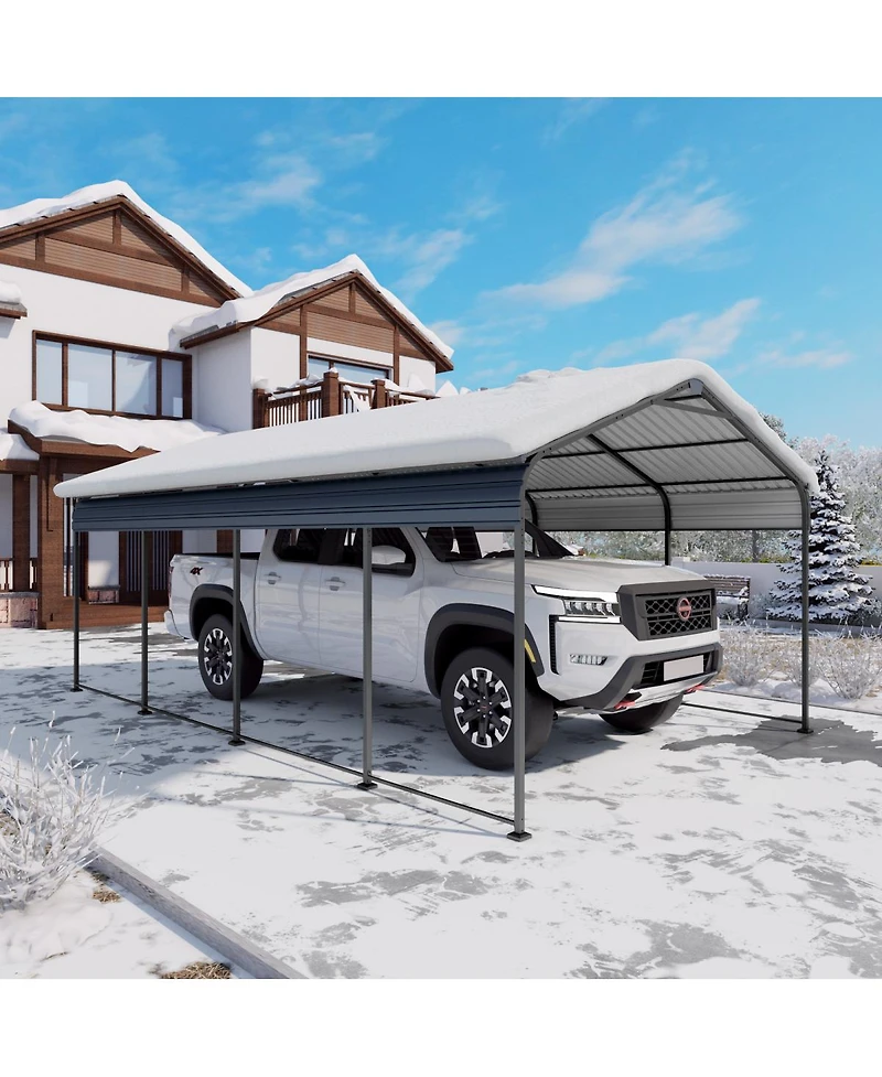 Streamdale Furniture 12x20 Feet Heavy Duty Metal Carport with Galvanized Steel Roof