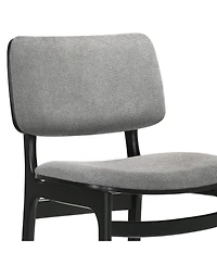 Clihome 2 Piece Fabric Dining Chair with Wood Frame, Modern Upholstered Kitchen Chair, Curved Back Armchair