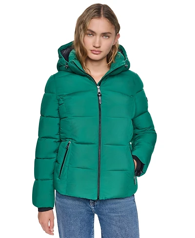 Dkny Women's Midweight Everyday Hooded Puffer Coat