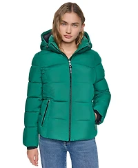 Dkny Women's Midweight Everyday Hooded Puffer Coat