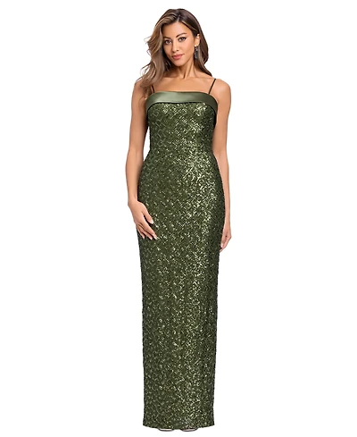 Xscape Women's Sequin Satin Combination Gown