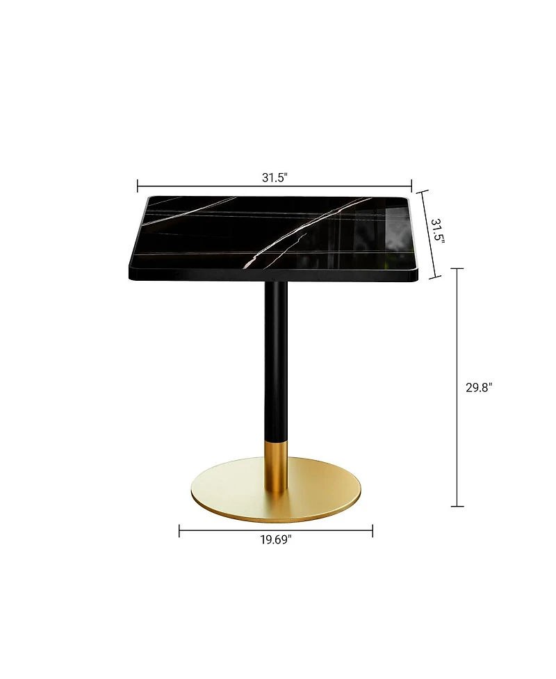 Streamdale 31.5'' Square Modern Faux Marble Tulip Bistro Table