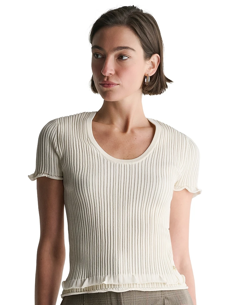 Bcbg Women's Scoop Neck Short-Sleeve Top