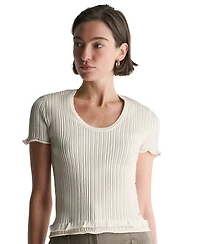 Bcbg Women's Scoop Neck Short-Sleeve Top