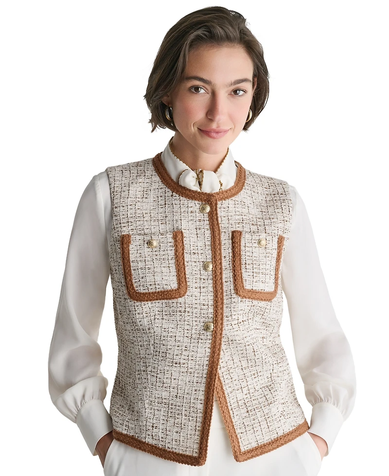 Bcbg Women's Collarless Three-Button Jacket