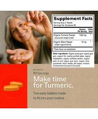 Sunergetic Turmeric Tablets with Pepper, 1400mg Per Serving, 120 Count